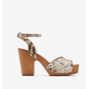 New Women’s Snake Print Open Toe Platform Sandals